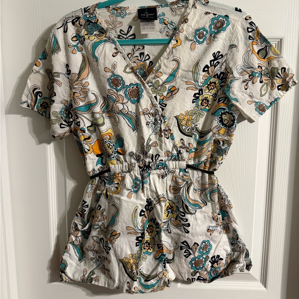 Baby Phat Floral Wrap Top - White and Green